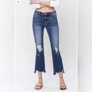 Women's Cropped Blue Jeans